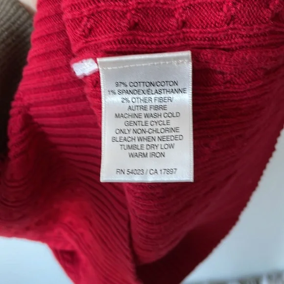 Old Navy Red Cable Knit Cotton Scoop Neck Sweater Sz M - Picture 4 of 4